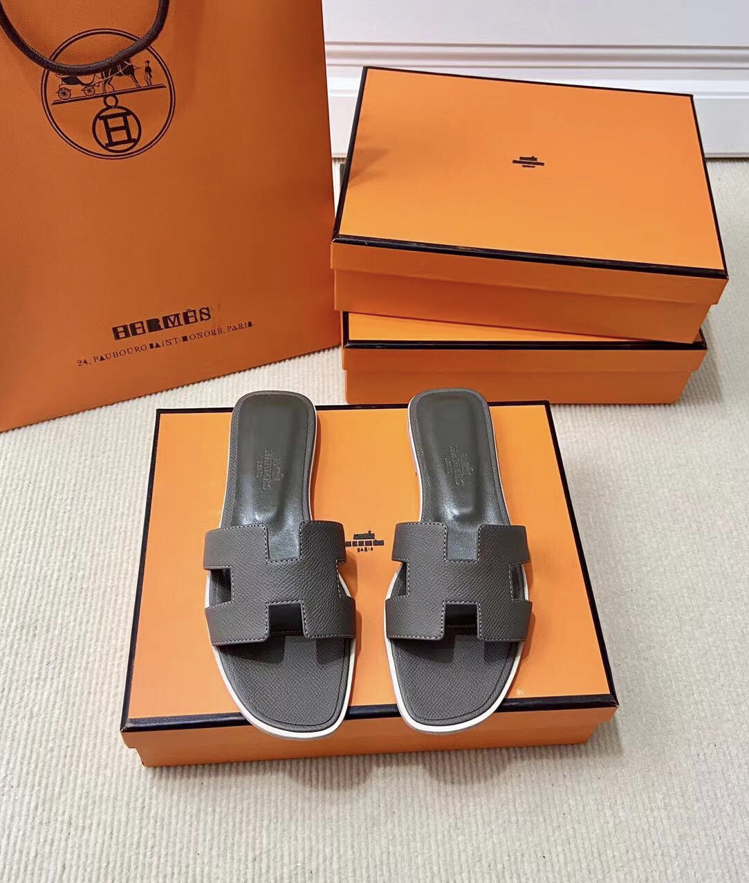 에르메스 올수공 오란 슬리퍼 샌들 앱송 86